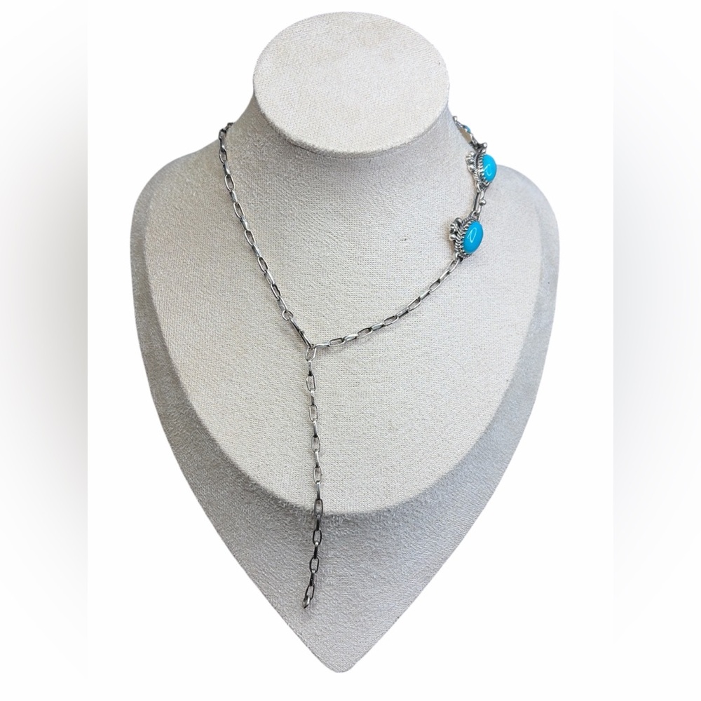 The Charlotte - Kingman Turquoise Choker Necklace - 925 silver - handmade - Picture 5 of 5